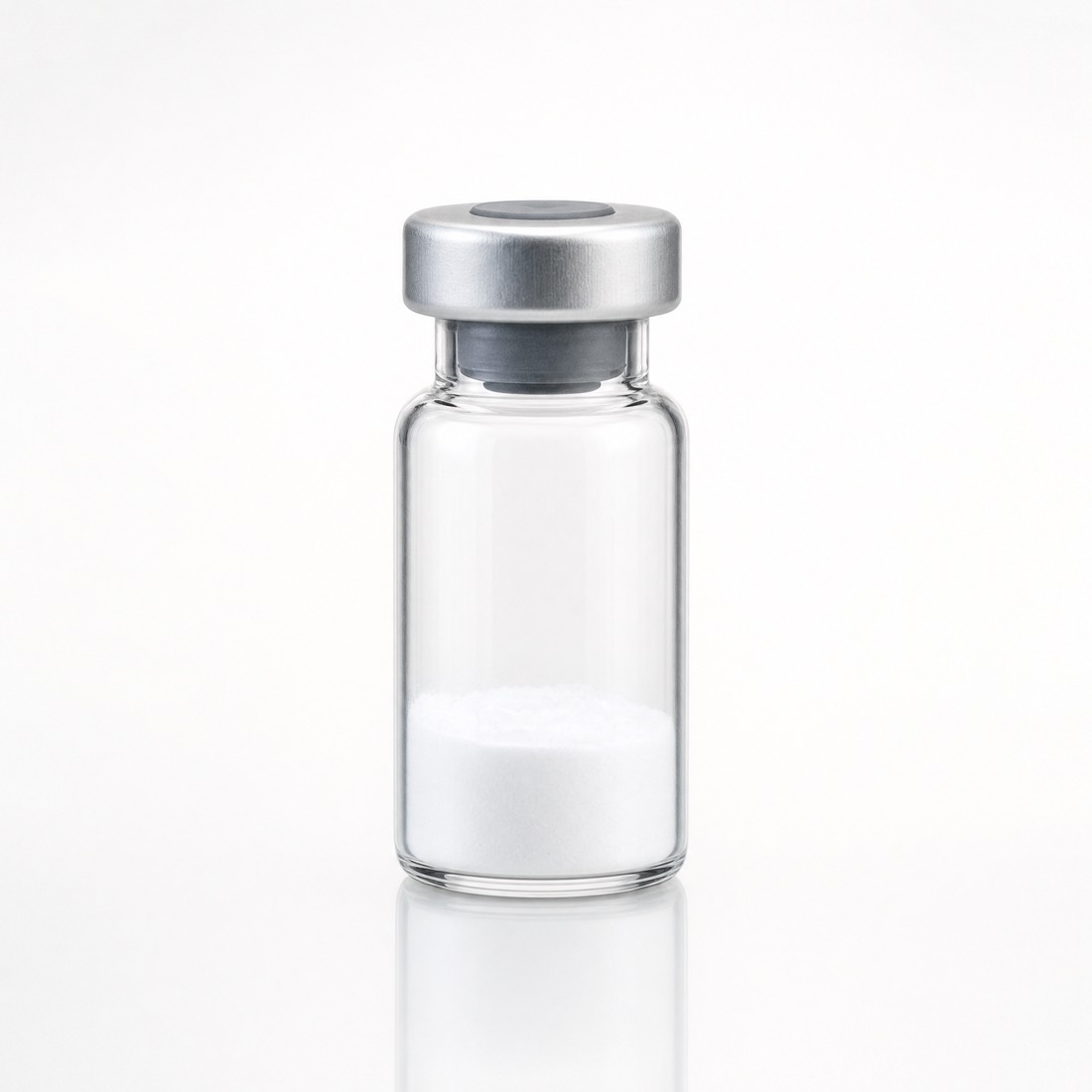 Lyophilized peptide vial with crimp seal